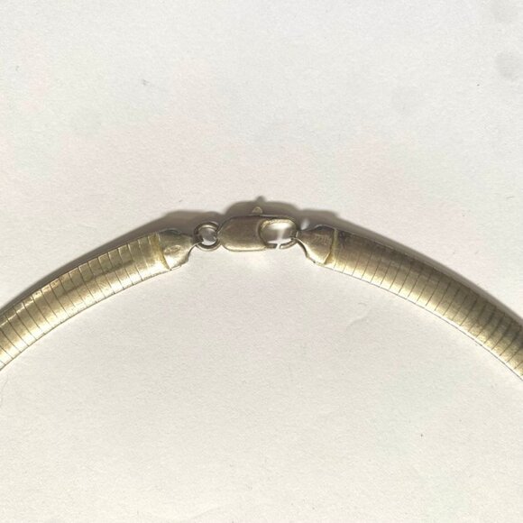 Vintage Sterling Silver Omega Chain Necklace 18 inches 36 grams 8mm Wide - Picture 2 of 8